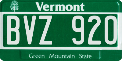 VT license plate BVZ920