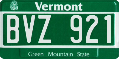 VT license plate BVZ921