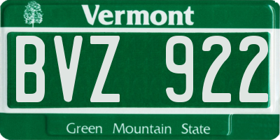 VT license plate BVZ922