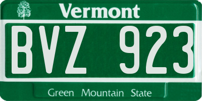 VT license plate BVZ923