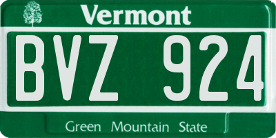VT license plate BVZ924
