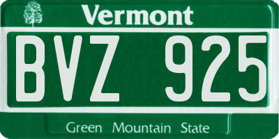 VT license plate BVZ925