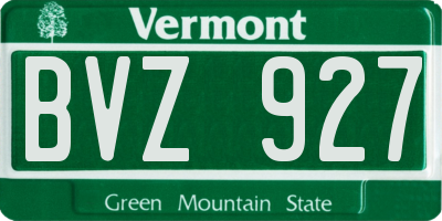 VT license plate BVZ927