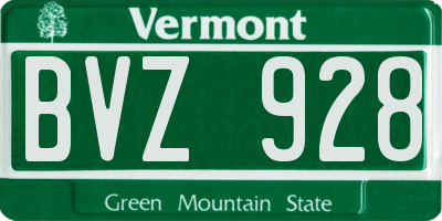 VT license plate BVZ928