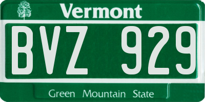 VT license plate BVZ929
