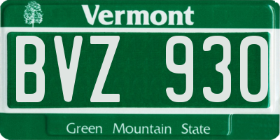 VT license plate BVZ930