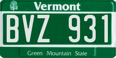 VT license plate BVZ931