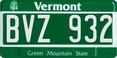 VT license plate BVZ932
