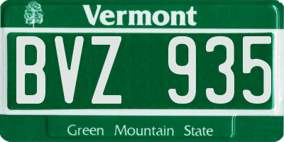 VT license plate BVZ935