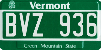 VT license plate BVZ936