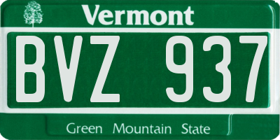 VT license plate BVZ937