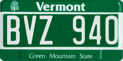 VT license plate BVZ940