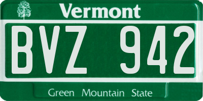 VT license plate BVZ942