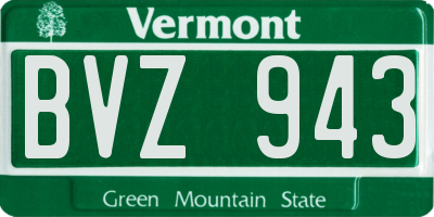 VT license plate BVZ943