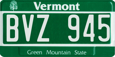 VT license plate BVZ945