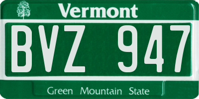 VT license plate BVZ947