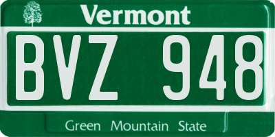 VT license plate BVZ948