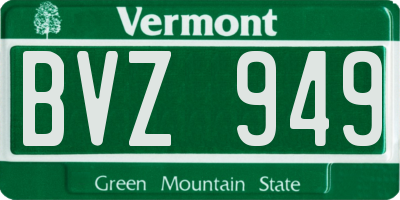 VT license plate BVZ949