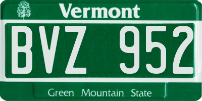 VT license plate BVZ952