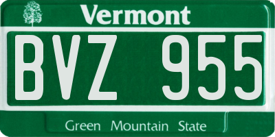 VT license plate BVZ955