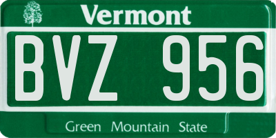 VT license plate BVZ956
