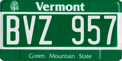 VT license plate BVZ957