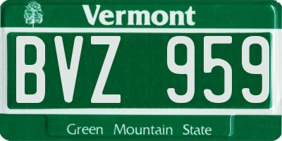 VT license plate BVZ959