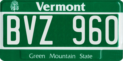 VT license plate BVZ960