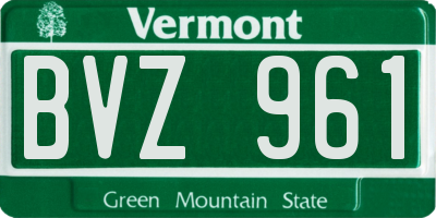 VT license plate BVZ961