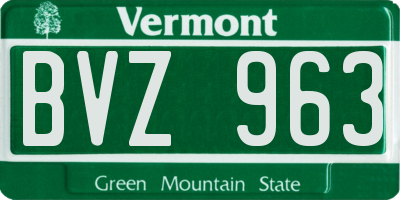 VT license plate BVZ963