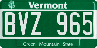 VT license plate BVZ965