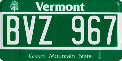 VT license plate BVZ967