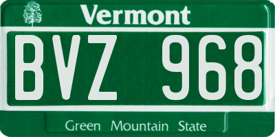 VT license plate BVZ968
