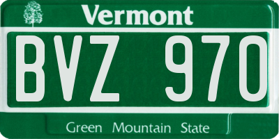 VT license plate BVZ970