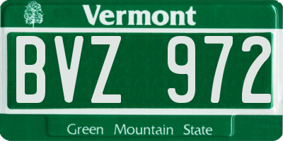 VT license plate BVZ972
