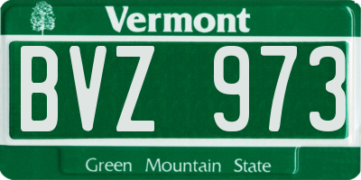 VT license plate BVZ973