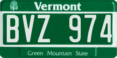 VT license plate BVZ974