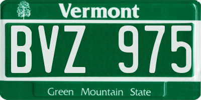 VT license plate BVZ975