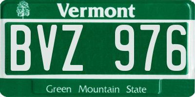 VT license plate BVZ976