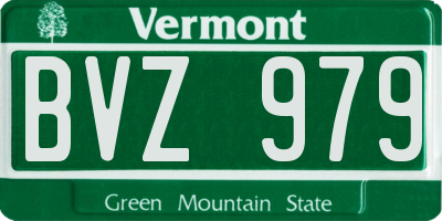 VT license plate BVZ979