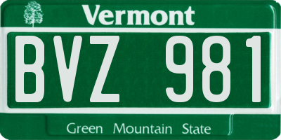 VT license plate BVZ981