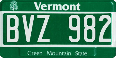 VT license plate BVZ982