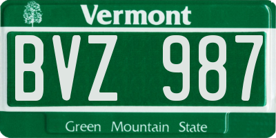 VT license plate BVZ987