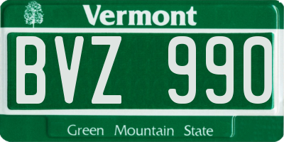 VT license plate BVZ990