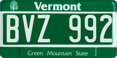 VT license plate BVZ992