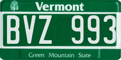 VT license plate BVZ993