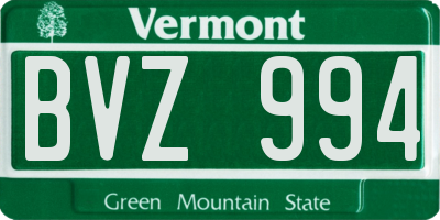 VT license plate BVZ994