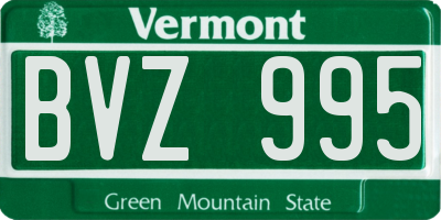 VT license plate BVZ995