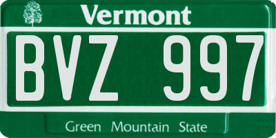VT license plate BVZ997