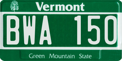 VT license plate BWA150